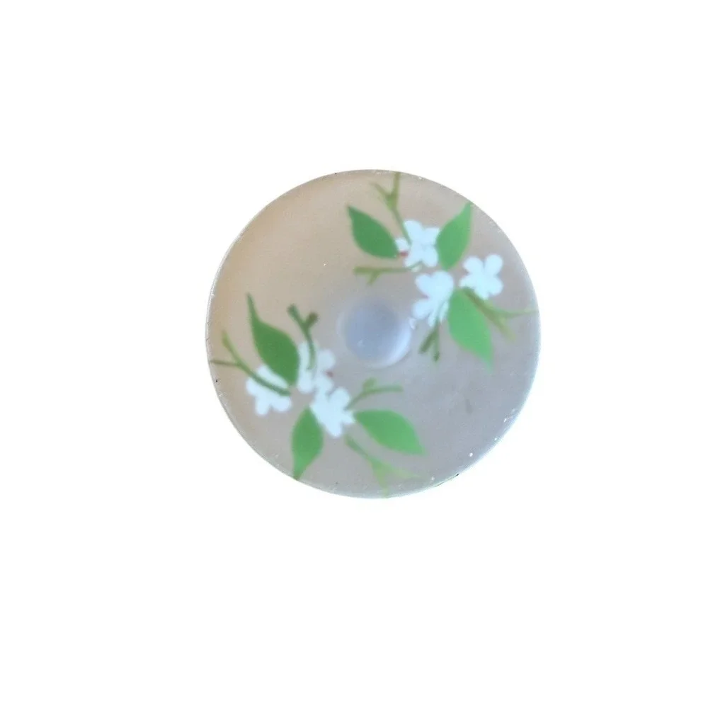 AVON‎ Hand Painted Hummingbird Floral Frosted Stemmed Goblet Wine Glass 8in Vtg